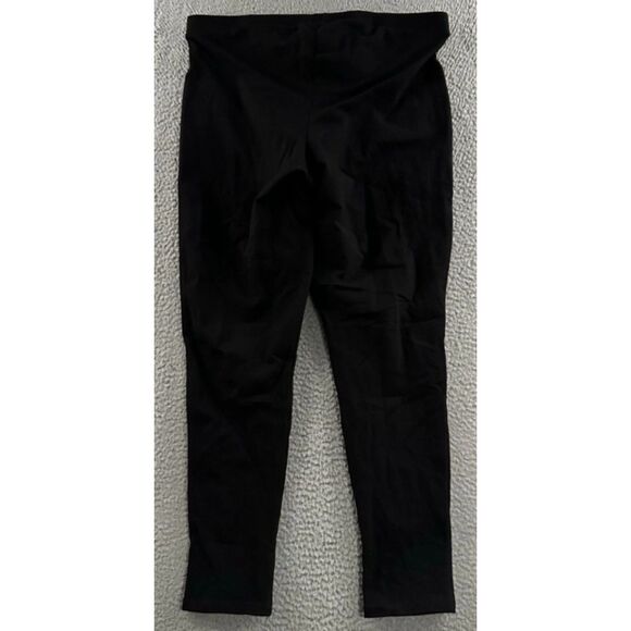TORRID Black Sz 12 Stretchy High Waisted Slashed Knee Checked Underlay Leggings - Picture 6 of 6